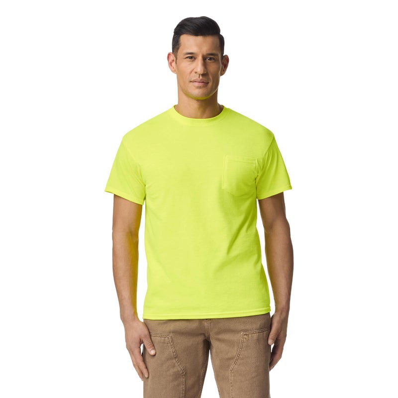 Gildan mens Dryblend Workwear T-shirts With Pocket, 2-pack T Shirt, Safety Green, 3X-Large US - Image 2